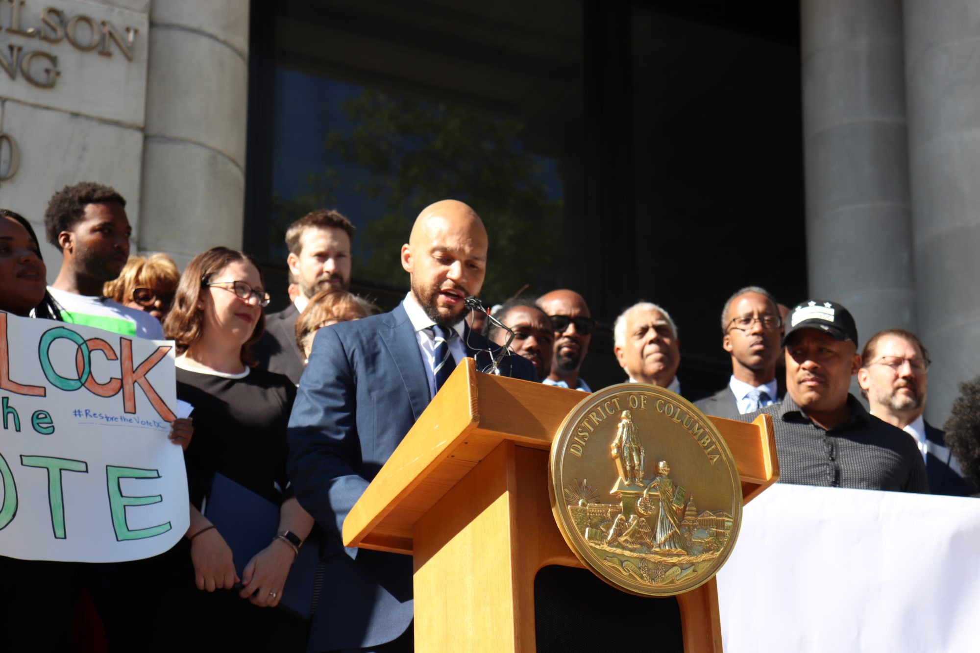 D.C. Councilmember Robert C. White Jr. at an event announcing the legislation